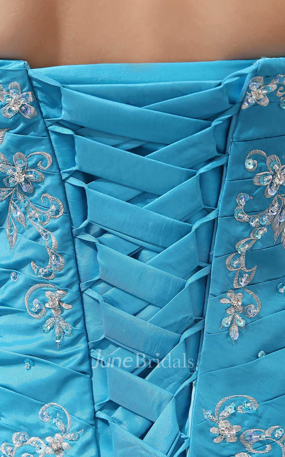 Sweetheart Sleeveless Princess Ball Gown With Crystal Detailing And Pick-Up Ruffles