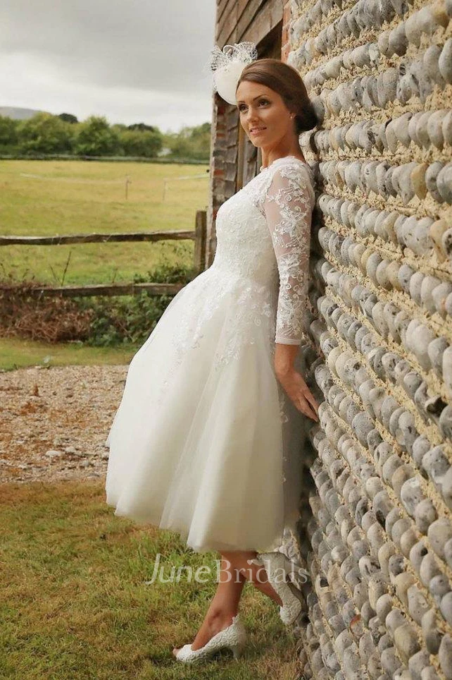 Modest Tea Length Wedding Dresses