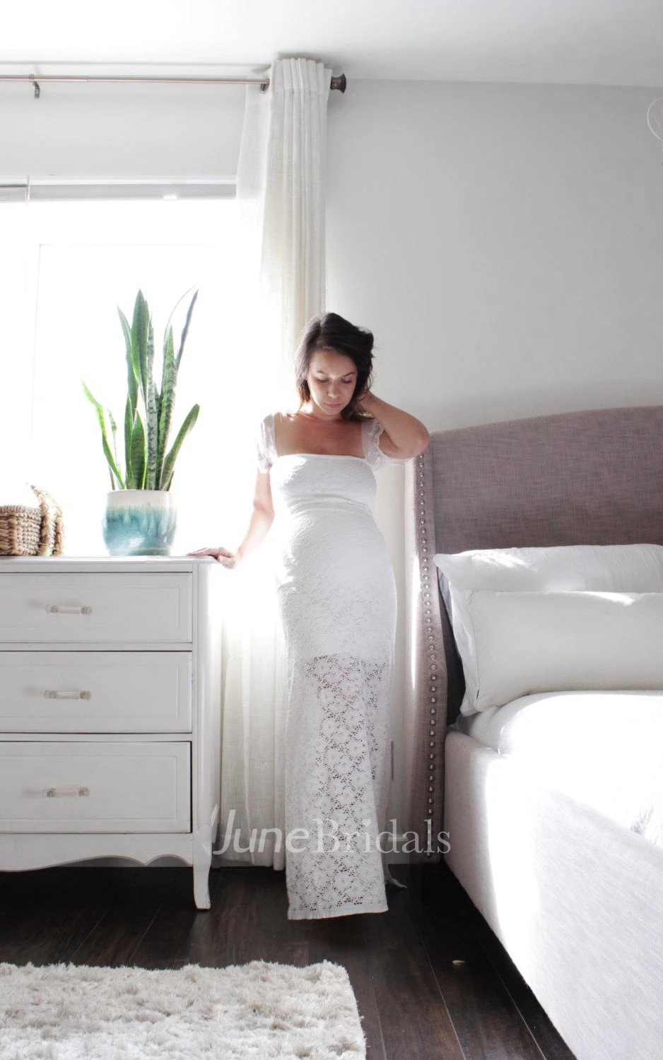 Bohemian Maternity Fitted Lace Gown Maternity The Ryn Dress