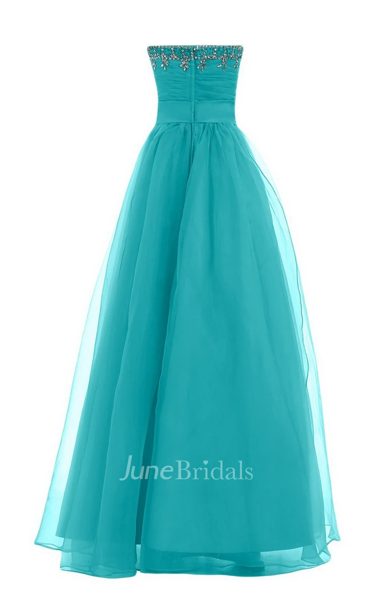 Sweetheart A-line Long Gown With Leaf Beadings
