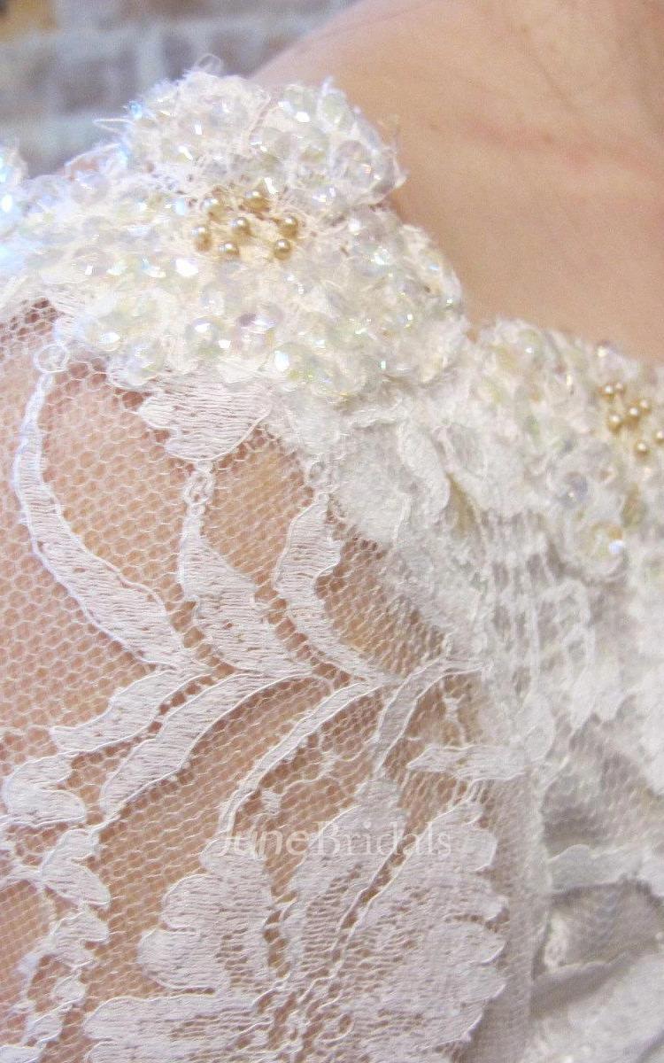 Lace Weddig Dress With Beading Sequins