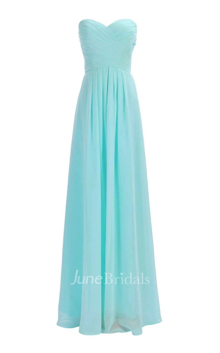 Strapless Ruched A-line Gown With Lace-up Back