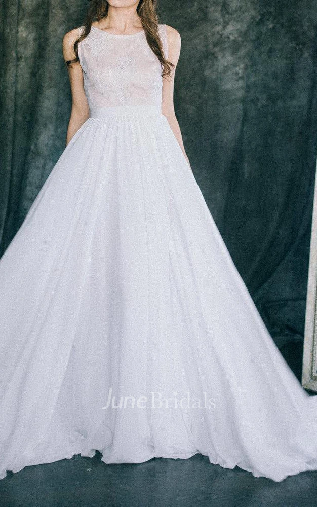 Floor-Length Chiffon Satin Weddig Dress