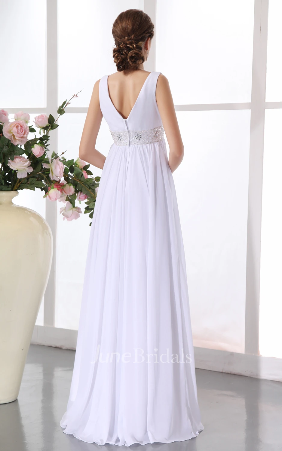 Maternity Chiffon Gown Withwaistbanded Waistband And Draping