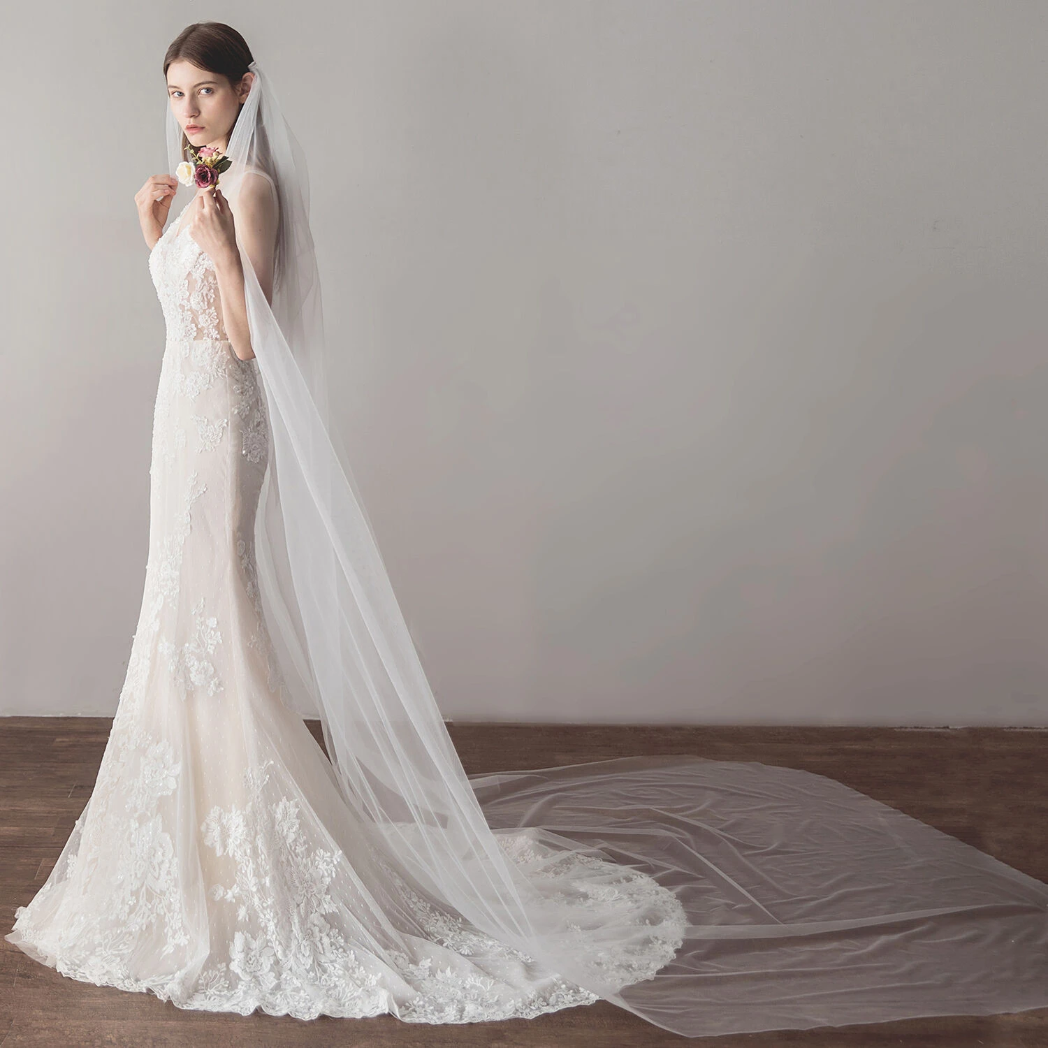 High Quality Ivory Soft Wedding Bridal Veil 2 Tier Cathedral Satin Edge  136 UK