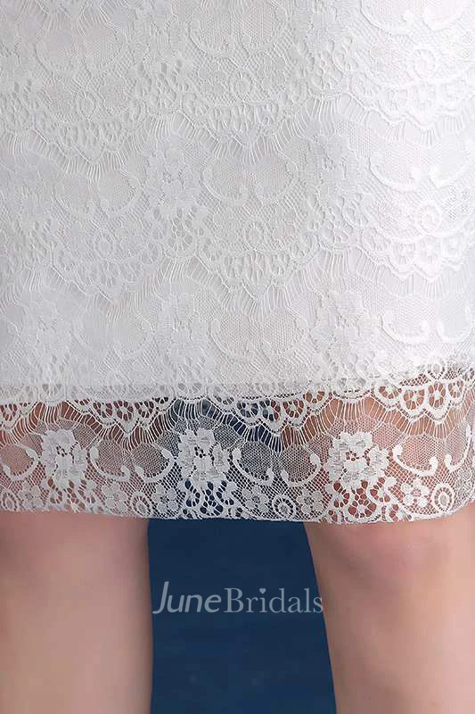 Strapless Ruched Short Lace Dress With Lace-Up