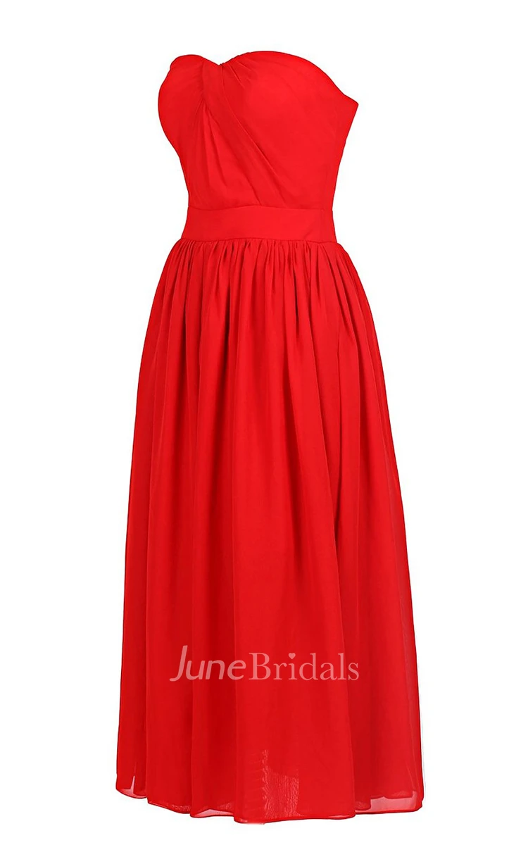 Elegant Sweetheart Drapped Chiffon A-line Gown With Band