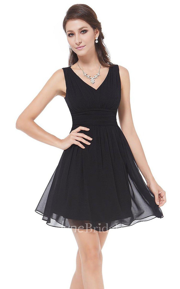 Short black 2025 chiffon dress