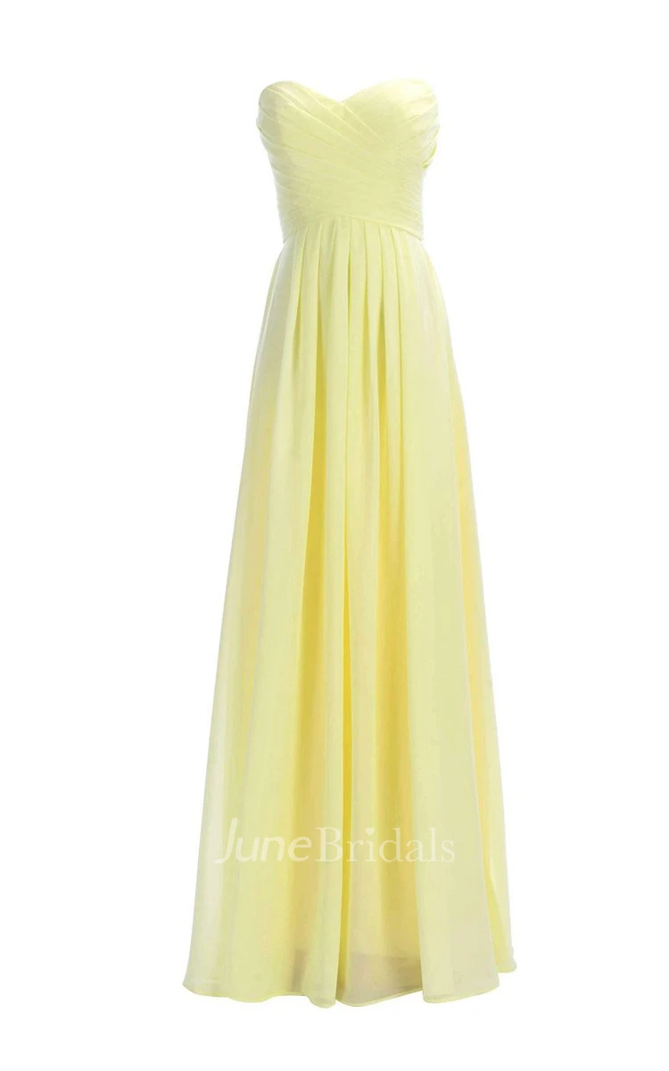 Sweetheart Criss-cross Chiffon A-line Dress With Lace-up Back