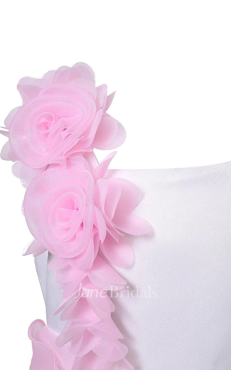 Sleeveless A-line Tiered Dress With Flowers