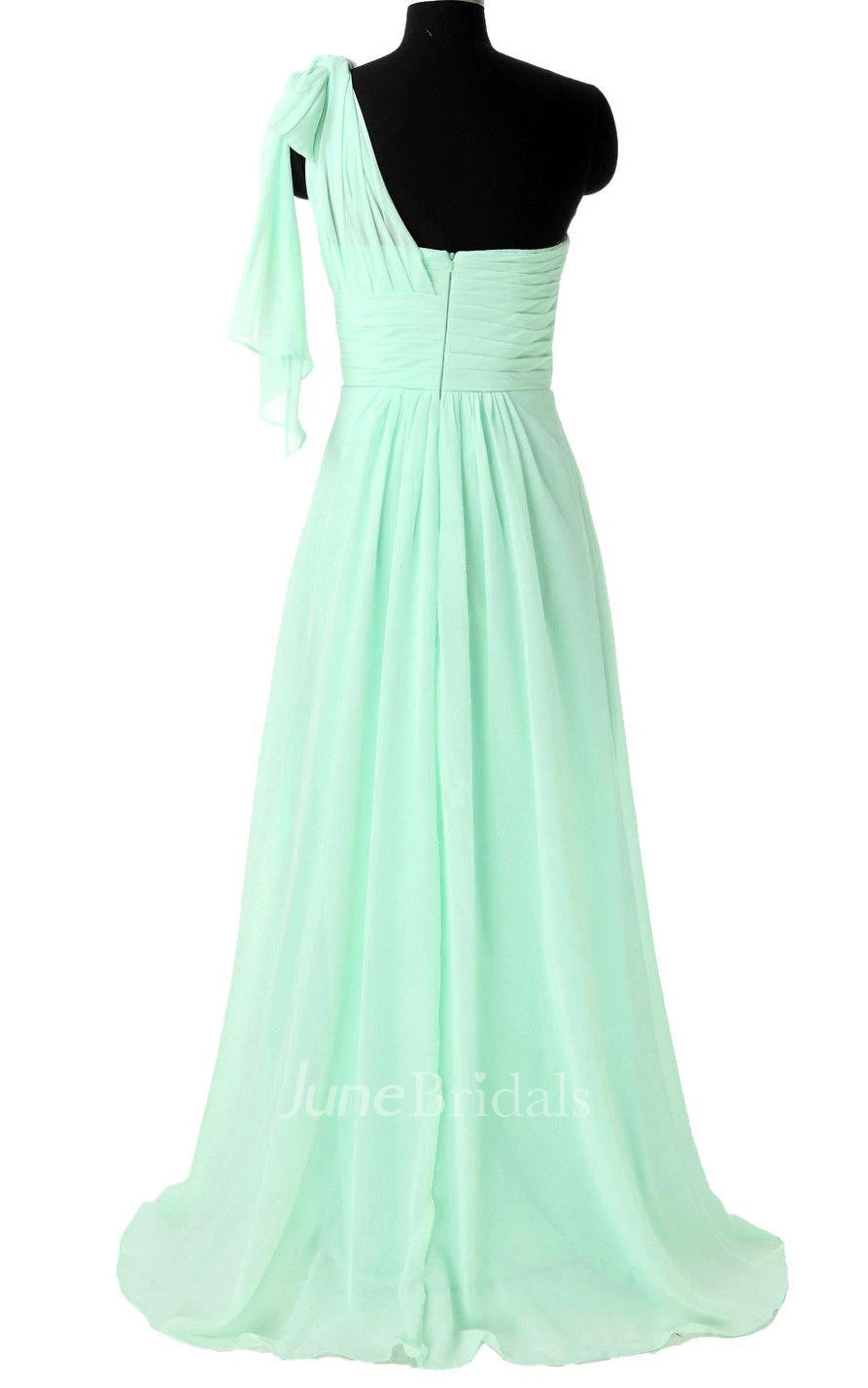 Unique Mint Bridesmaid Long One Shoulder Chiffon Convertible Prom Dress