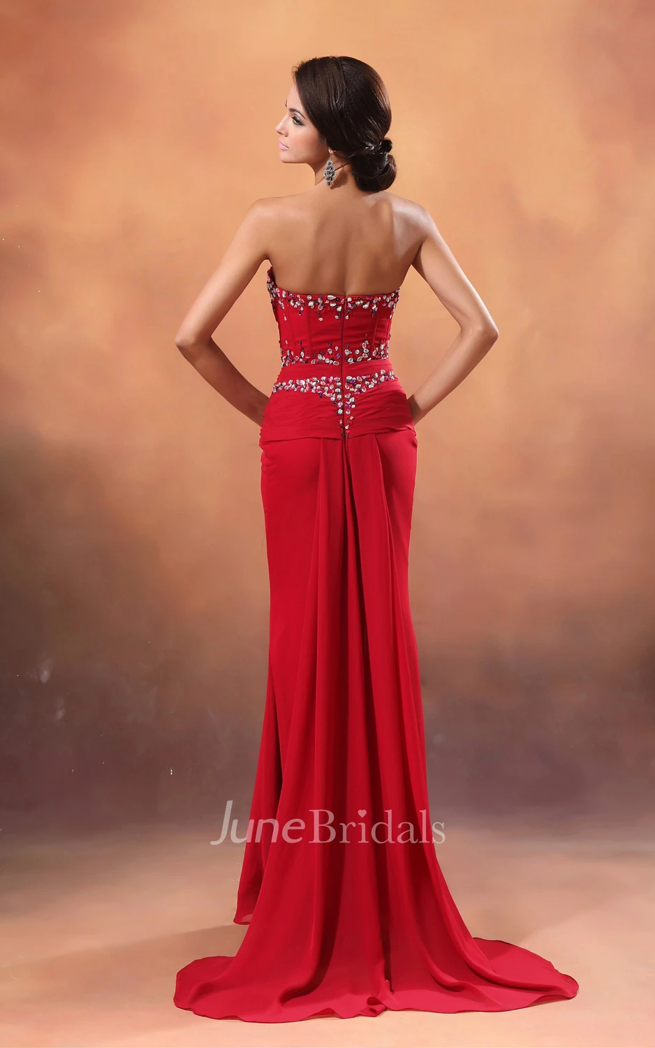 Captivating Sequined Neckline Sweetheart Sleeveless Column Dress