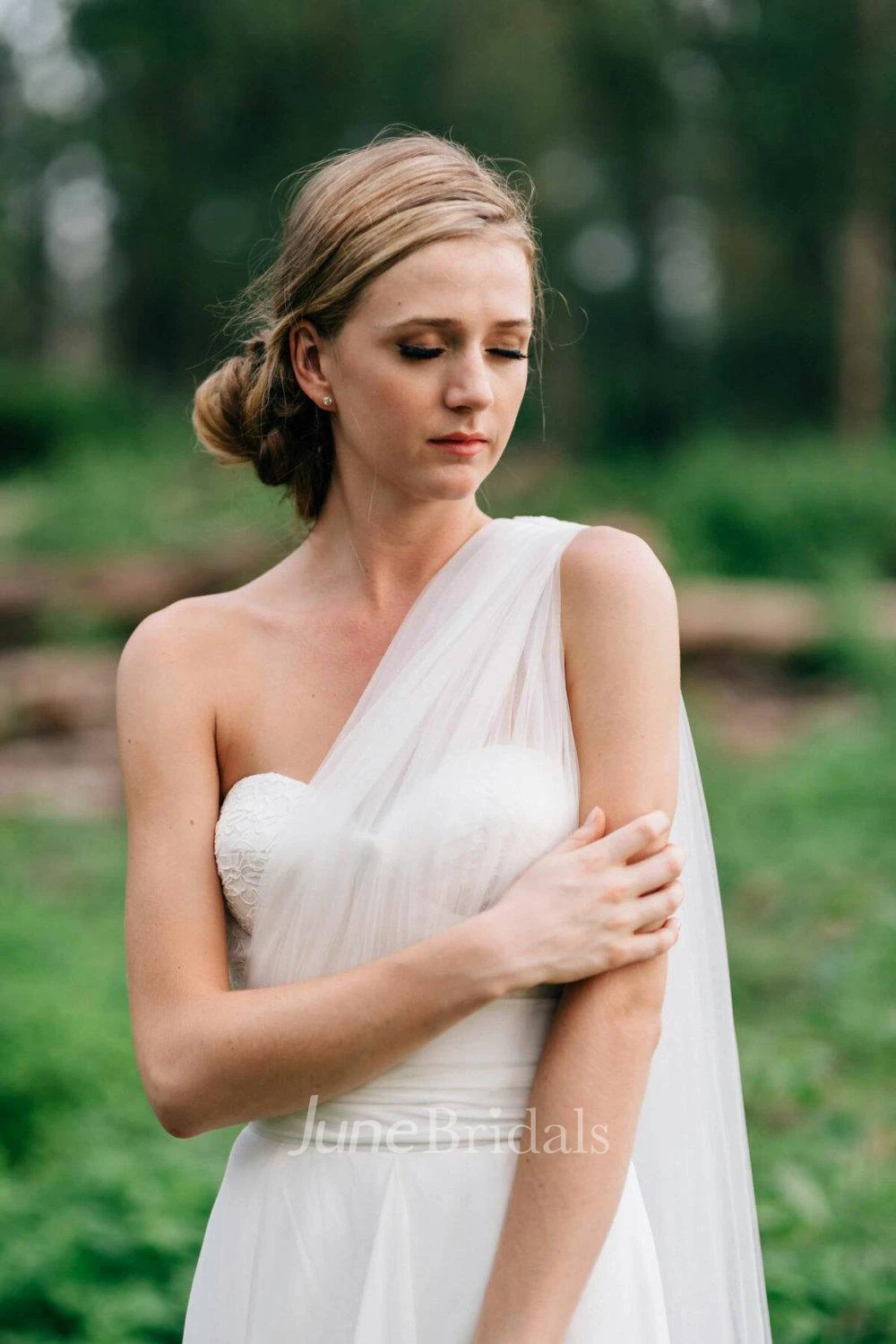 Convertible Sweetheart A-Line Chiffon Wedding Dress With Lace Corset