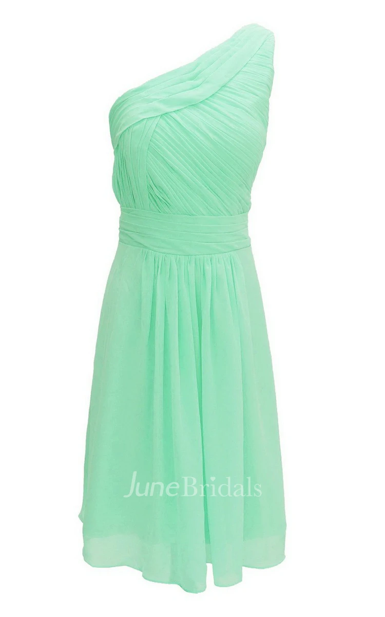 One-shoulder Basque Waist Chiffon Wedding Dress