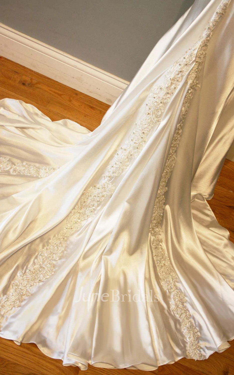 Smooth Satin Sexy Low Back Wedding Natalie Style Dress