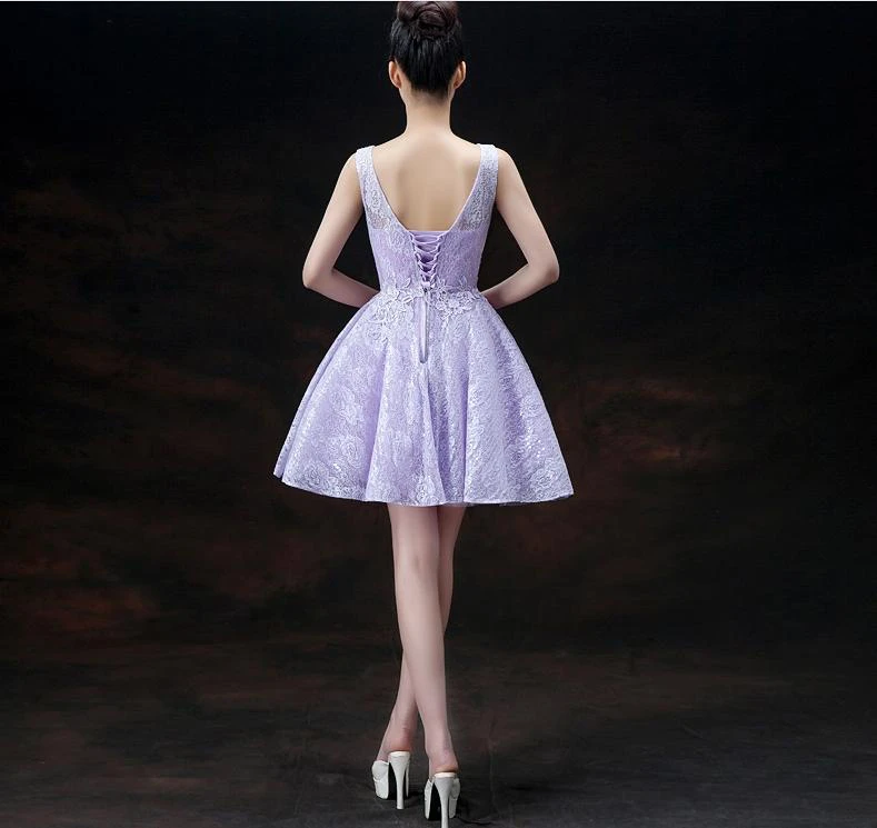 Modern Illusion Sleeveless Short Homecoming Dress Lace-up With Appliques