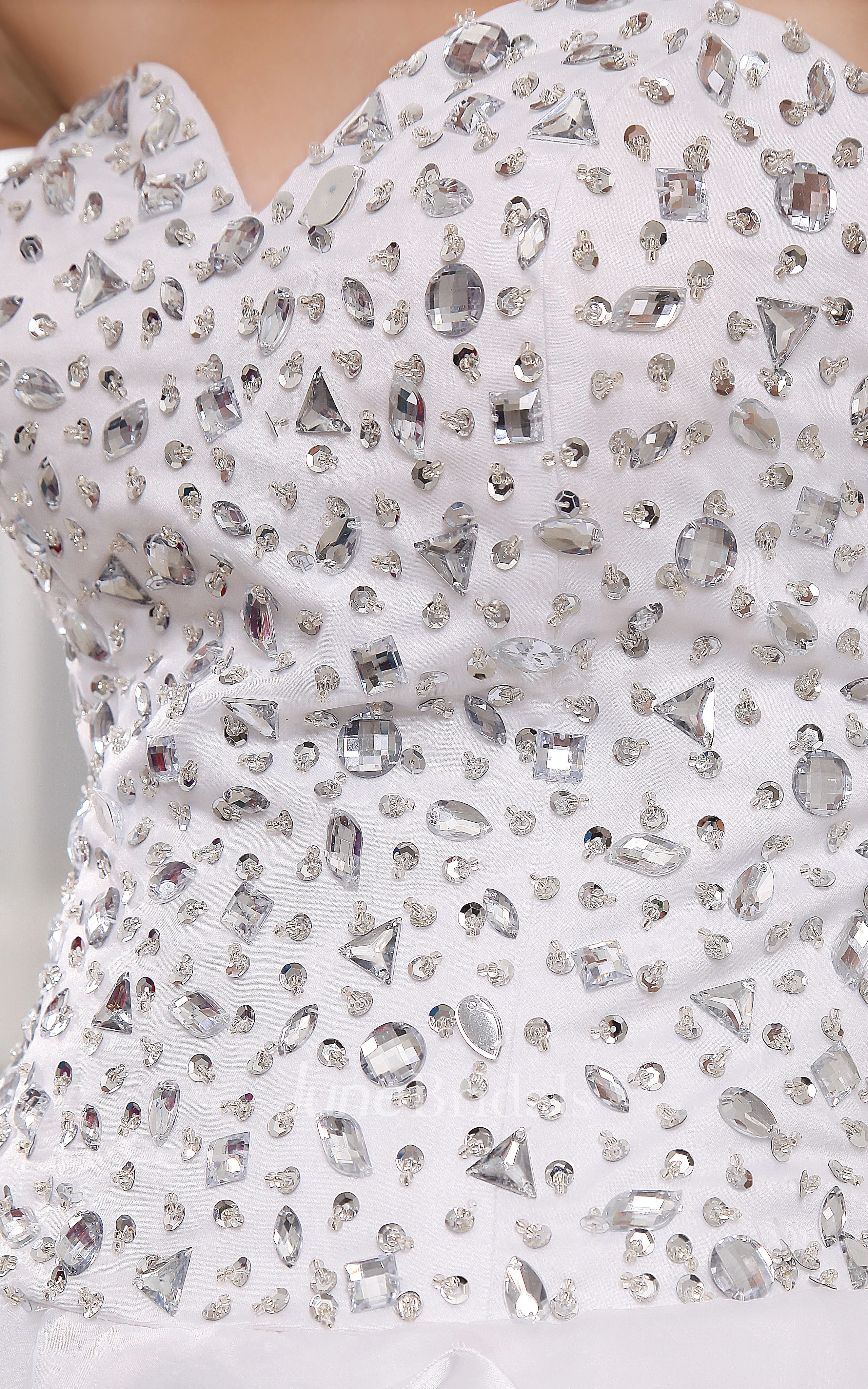 Sweetheart Organza High-Low Dress With Beaded Top