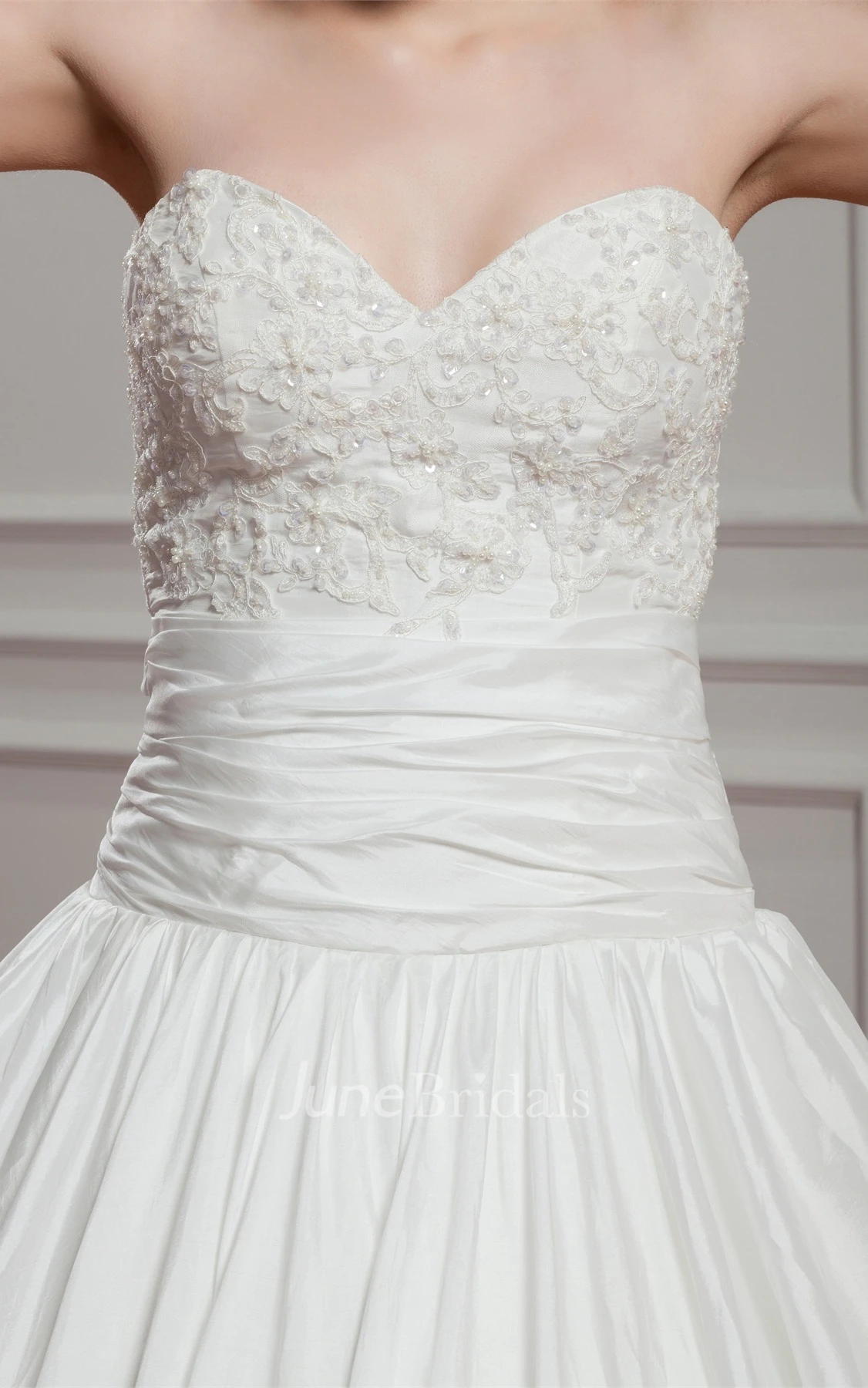 Sweetheart Pleated Ball Gown with Beading and Ruched Waist