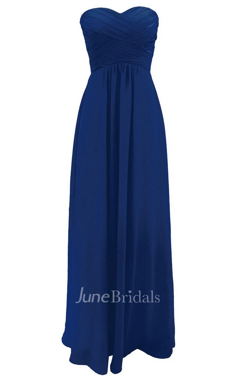 Graceful Sweetheart Ruched A-line Dress With Zipper Back