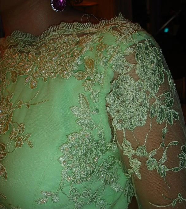 Lace Long Sleeve Open Back Dress New Arrival Gorgeous Gowns for Proms Appliques 3 4 Chiffon Evening