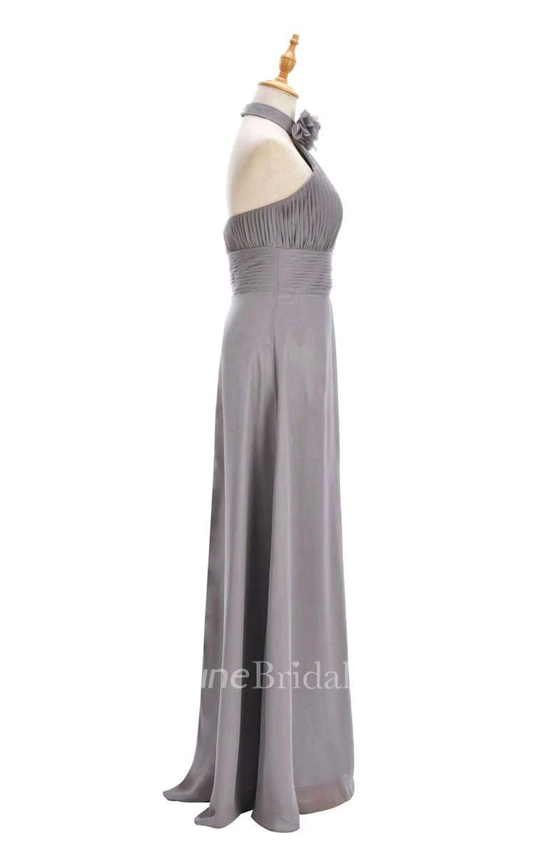 One-shoulder Sweetheart Long Empire Dress With Side Slit