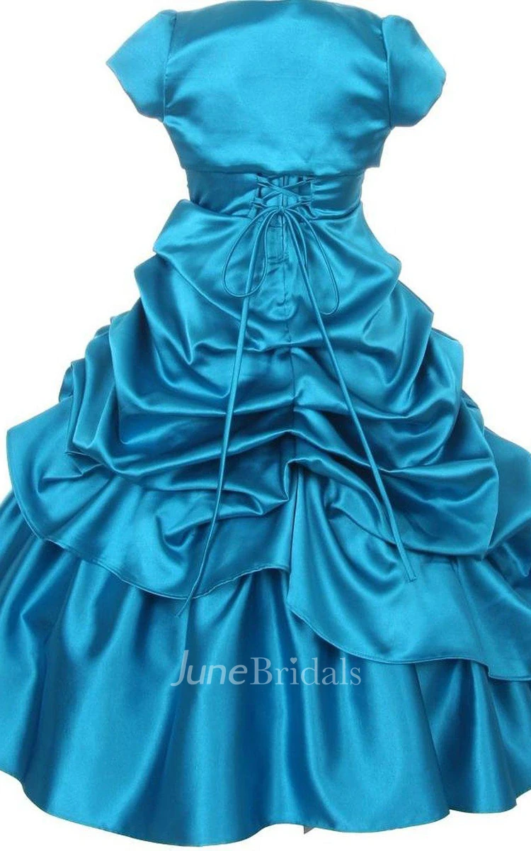 V-neck Ruffled Dress With Matching Jacket