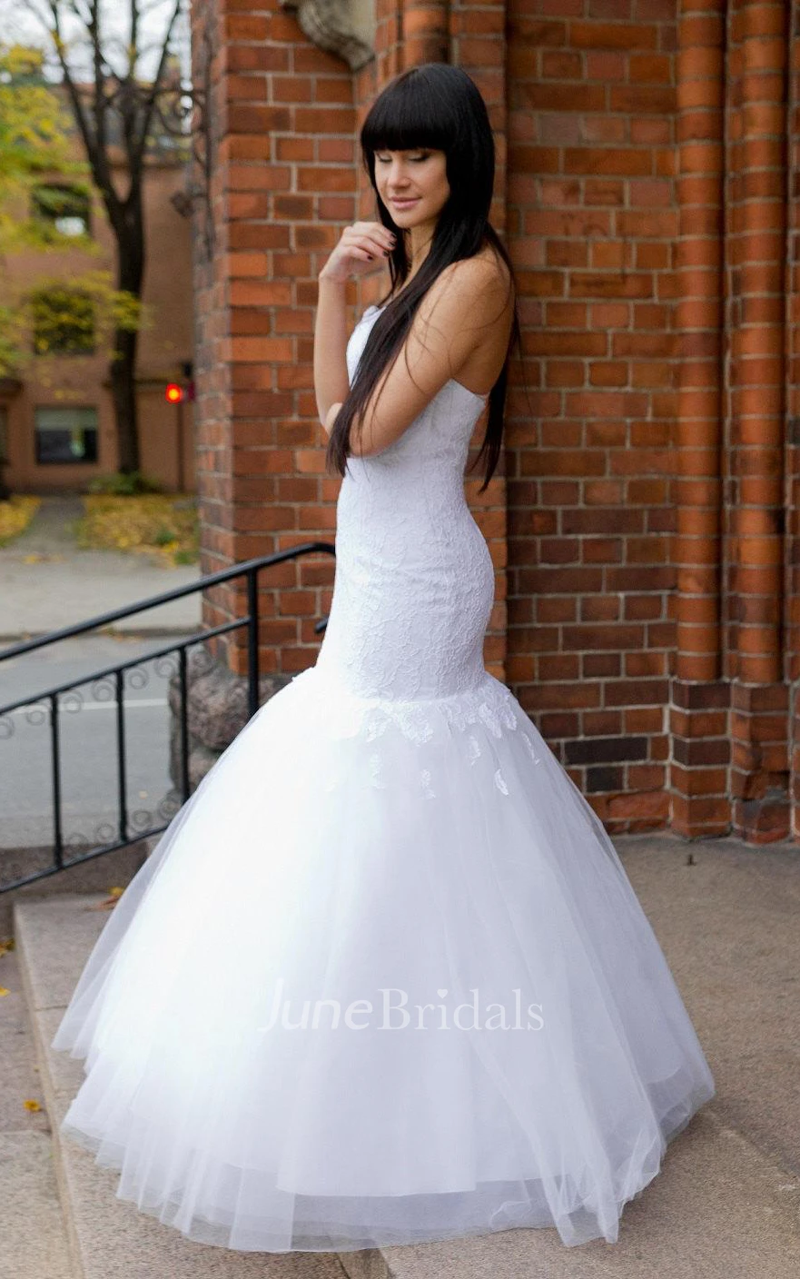 Elegant Sweetheart Lace and Tulle Mermaid Wedding Dress