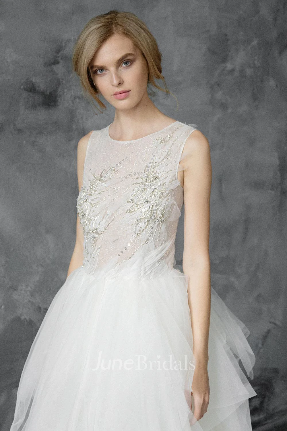 Tulle Beaded Embroidered Wedding Dress