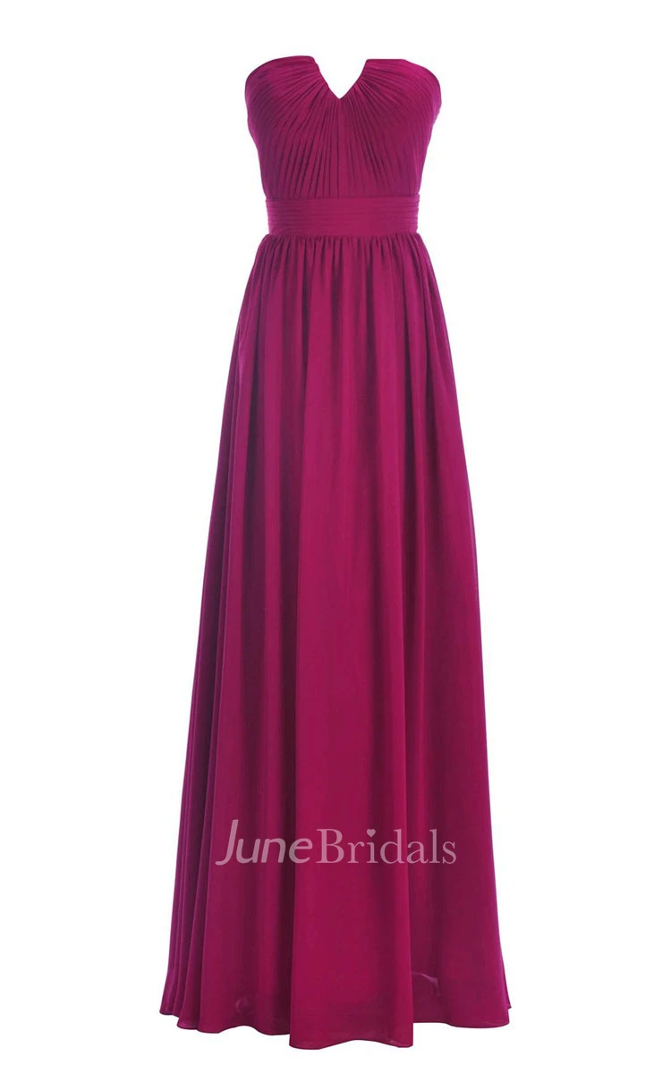 One-shoulder Sweetheart Long Empire Dress With Side Slit