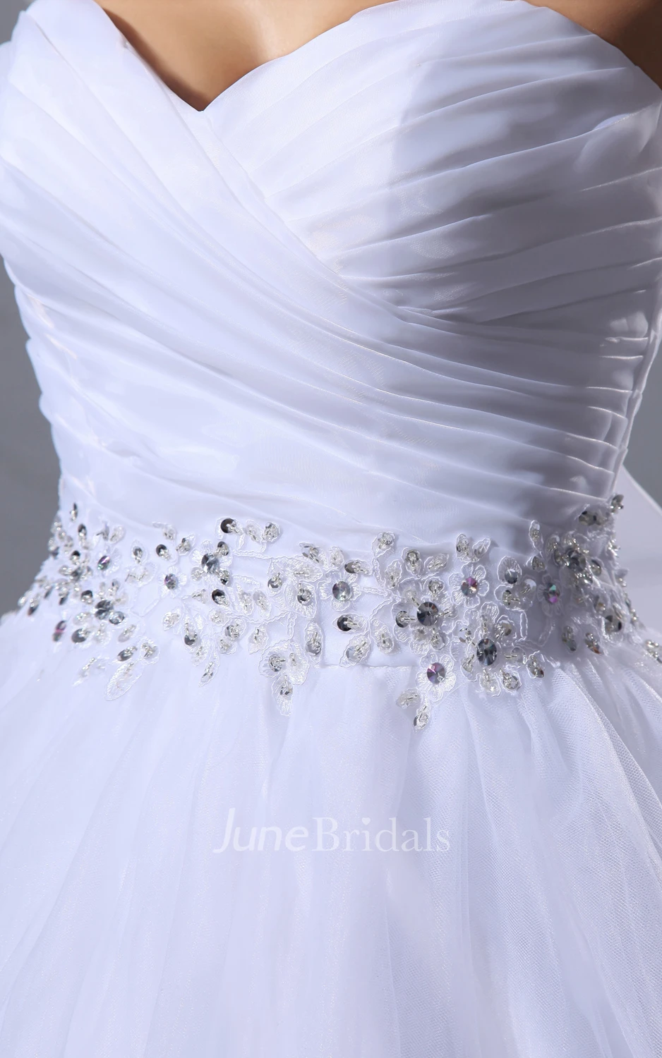 Beaded Sash Criss-Cross A-Line Ruching Ball Gown With Drapings
