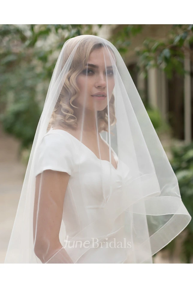 Simple Long Trailing Soft Tulle Wedding Veil