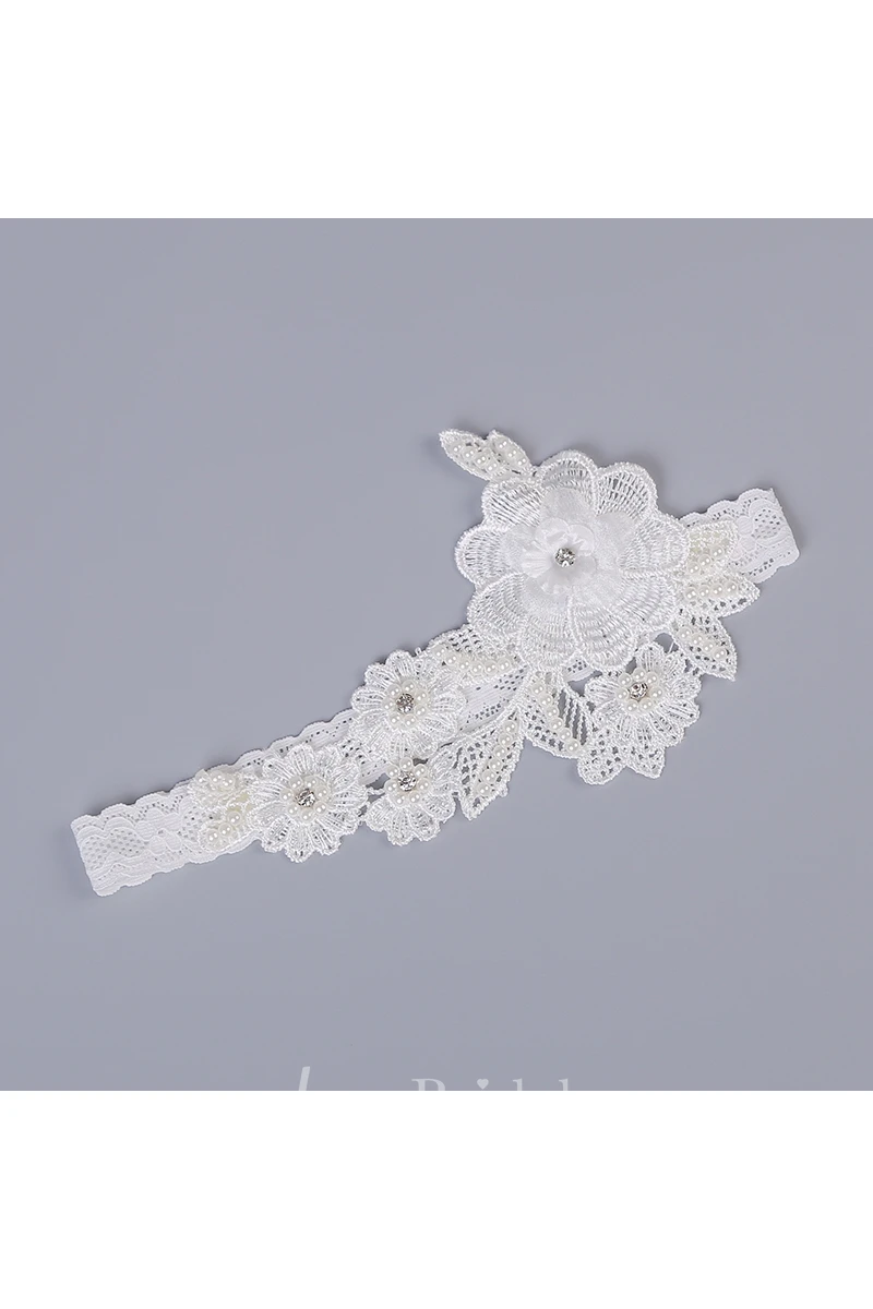 European And American Princess Sexy White Lace Elastic Bridal Garter Within 16-23inch