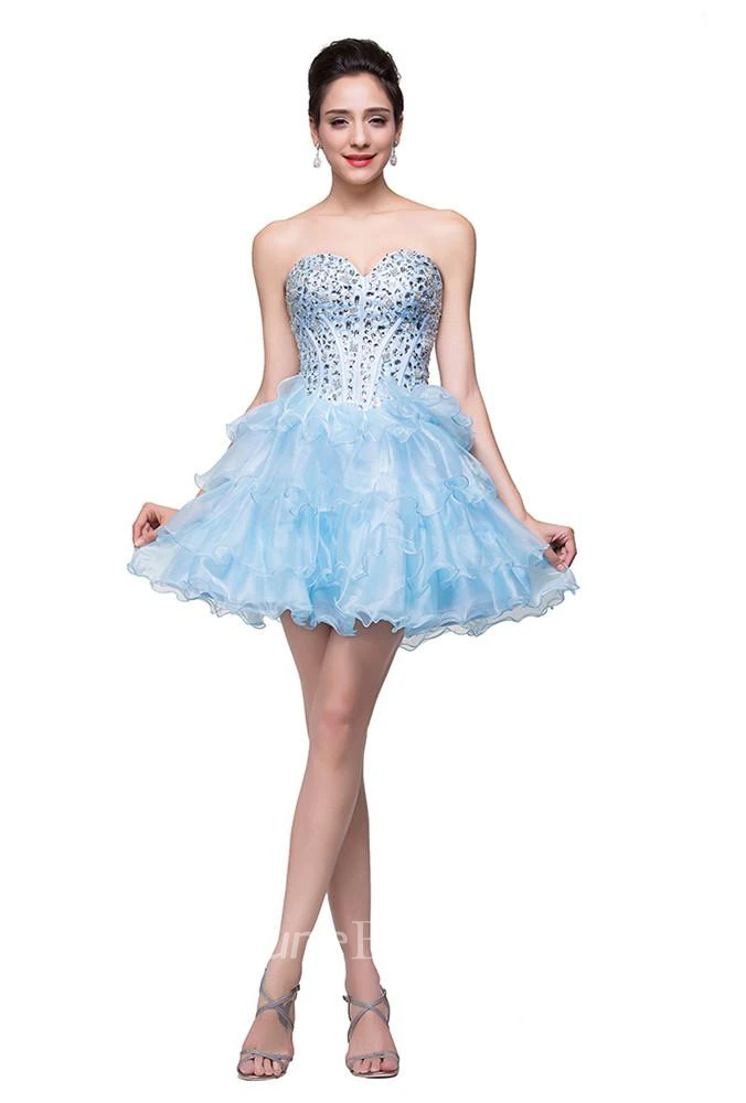 Glamroous Sweetheart Crystal Homecoming Dress Organza
