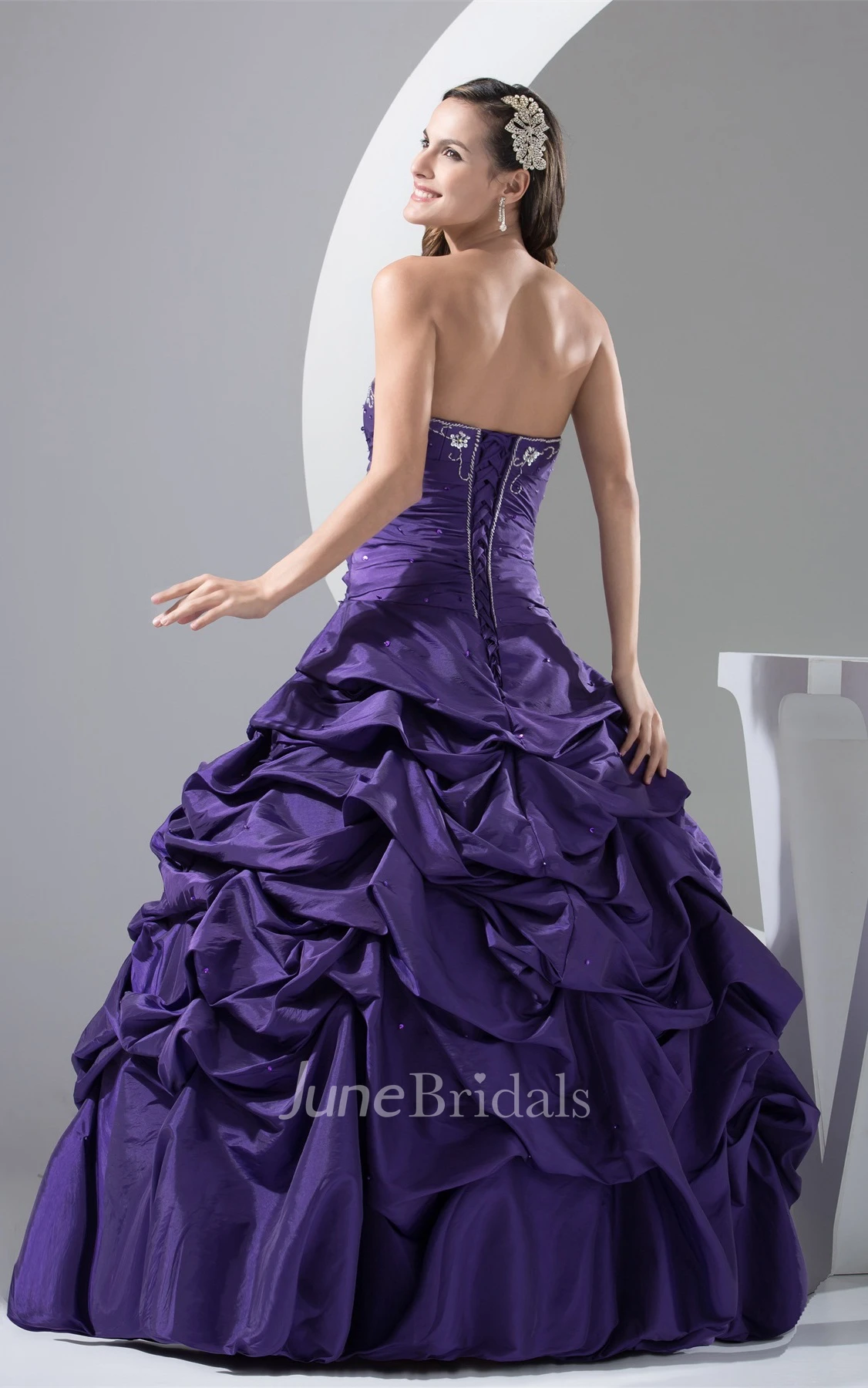 Sweetheart Pick-Up Ball Gown with Embroideries and Bolero