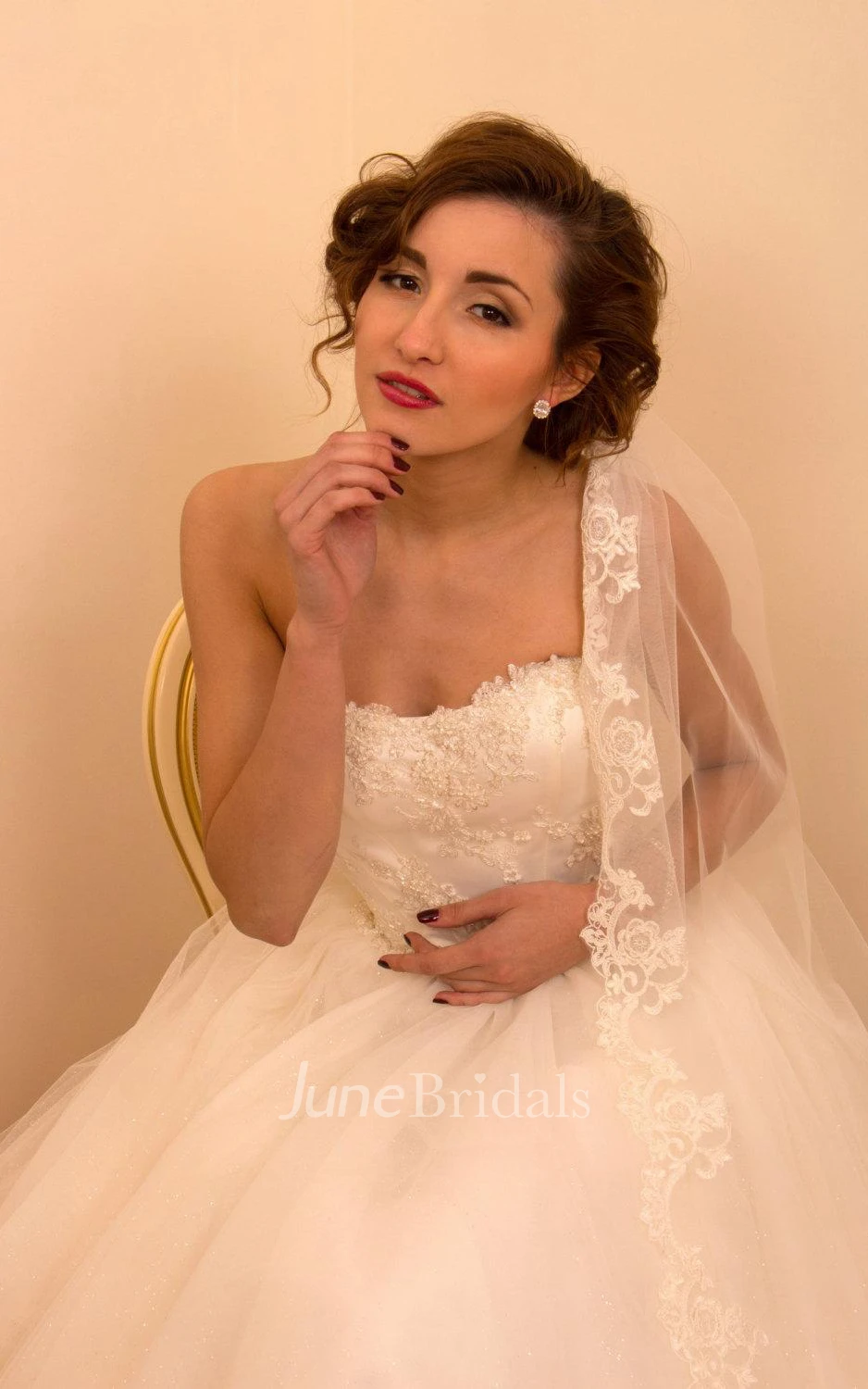 Cathedral Train Tulle Lace Weddig Dress With Illusion