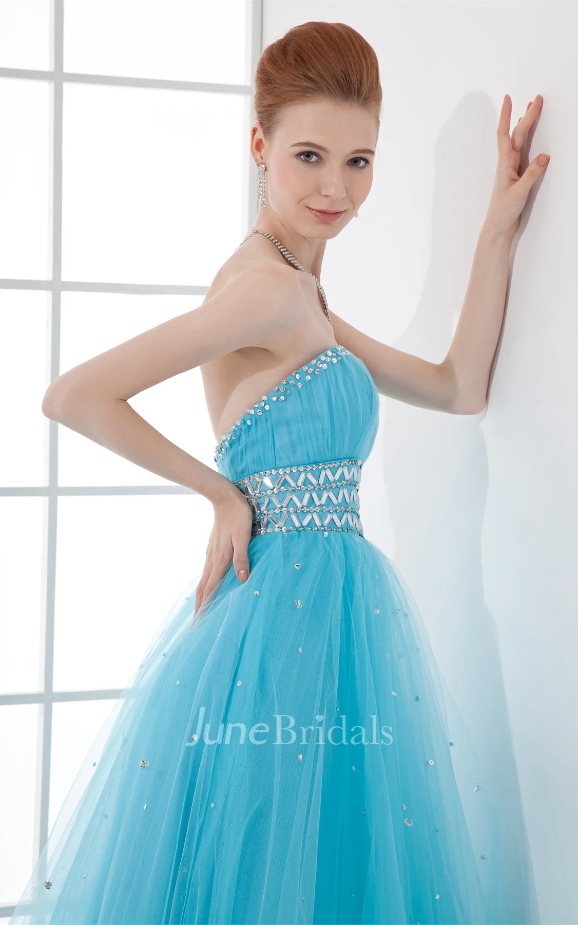 sweetheart a-line tulle gown with crystal detailing