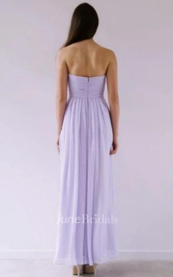 Sweetheart Criss Cross Chiffon Dress With Zipper Back