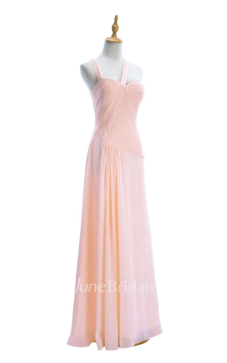 One-shoulder Sweetheart Long Empire Dress With Side Slit