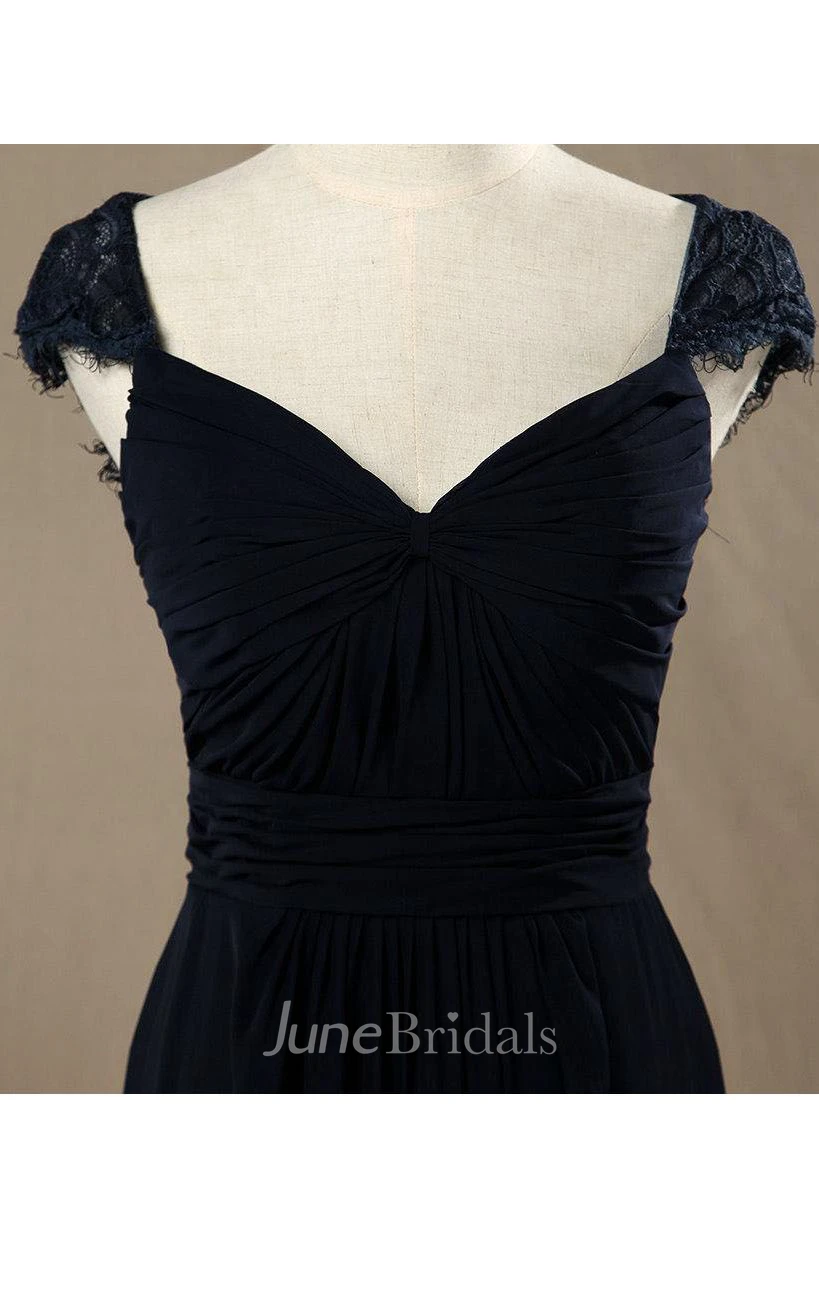 Cap Sleeve Lace Bridesmaid Dress