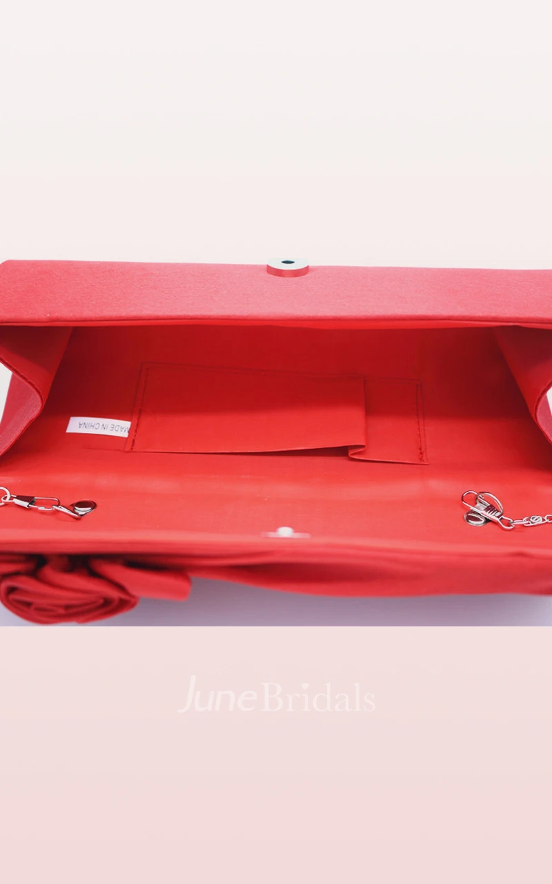 Satin Handbag with Flower