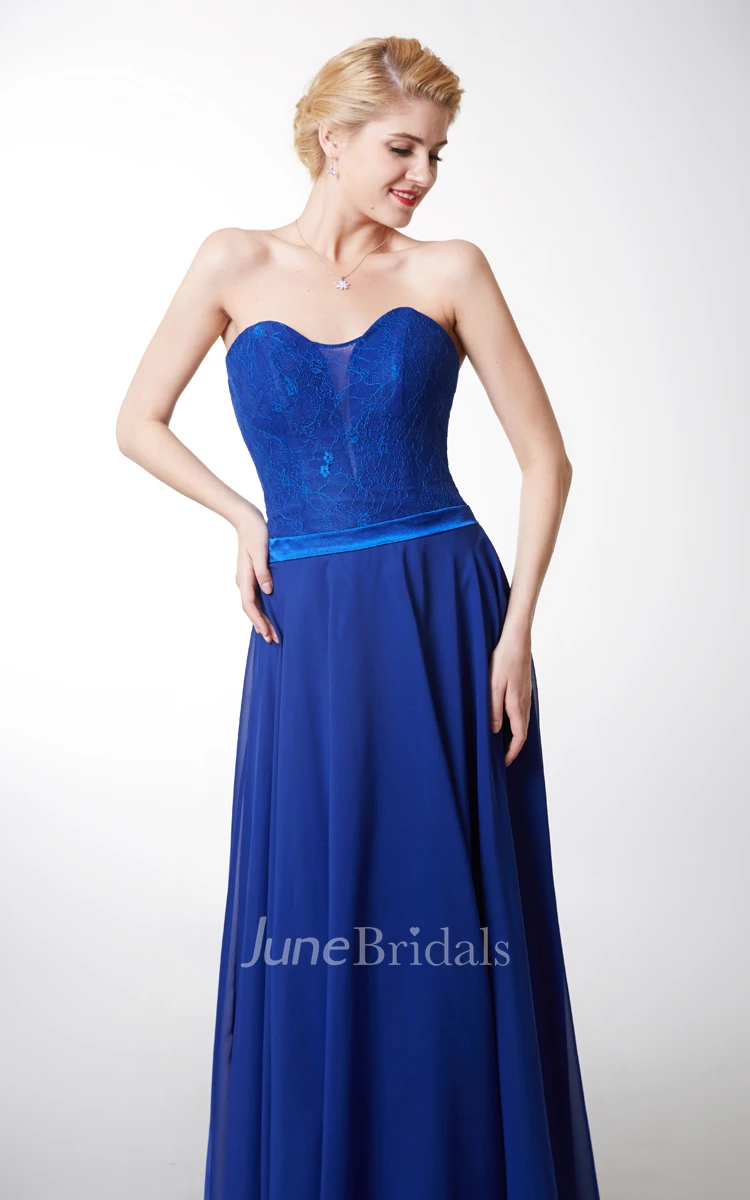 Fantastic Sleeveless Chiffon Gown With Satin Belt