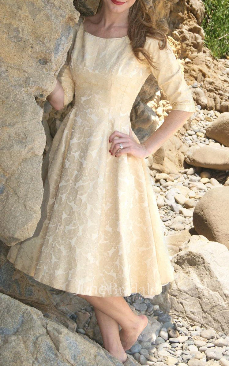 Vintage 1950'S Gold Buttercream Rose Brocade Size Xs W 24 Dress