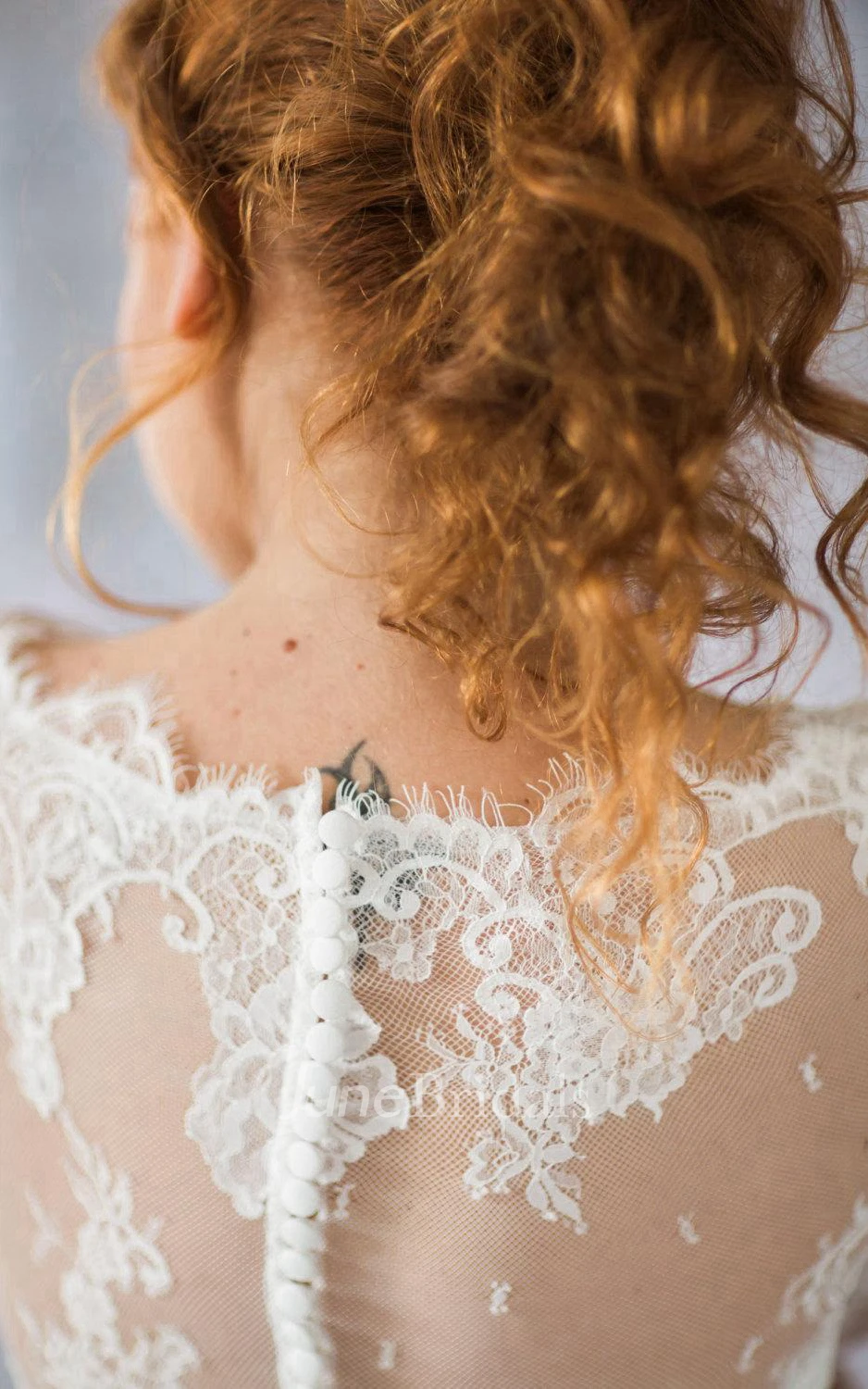 Romantic Long Sleeve A-Line Organza Wedding Dress With Chapel Train