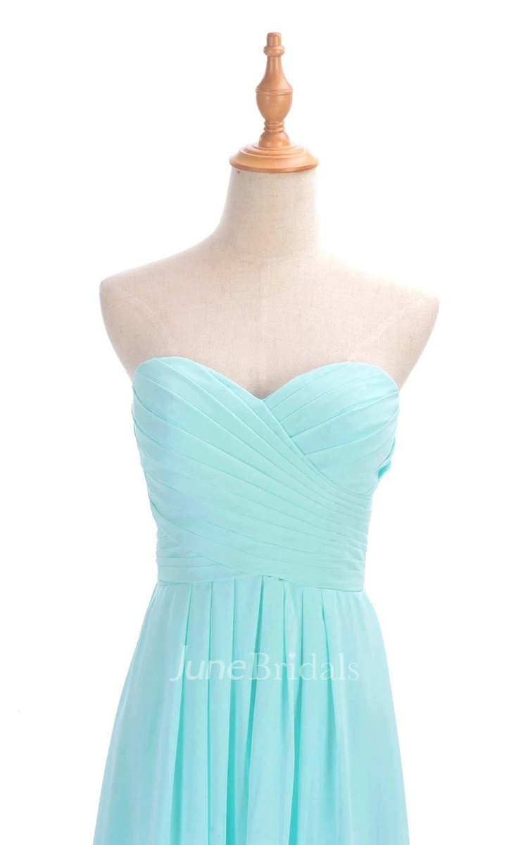 Sweetheart Criss-cross Chiffon A-line Dress With Lace-up Back