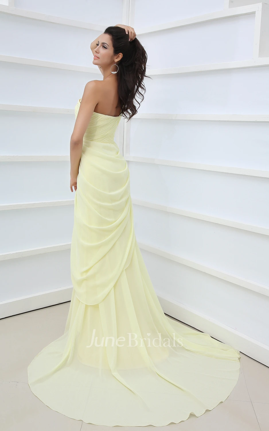 Vintage Asymmetrical One-Shoulder Gown With Slit