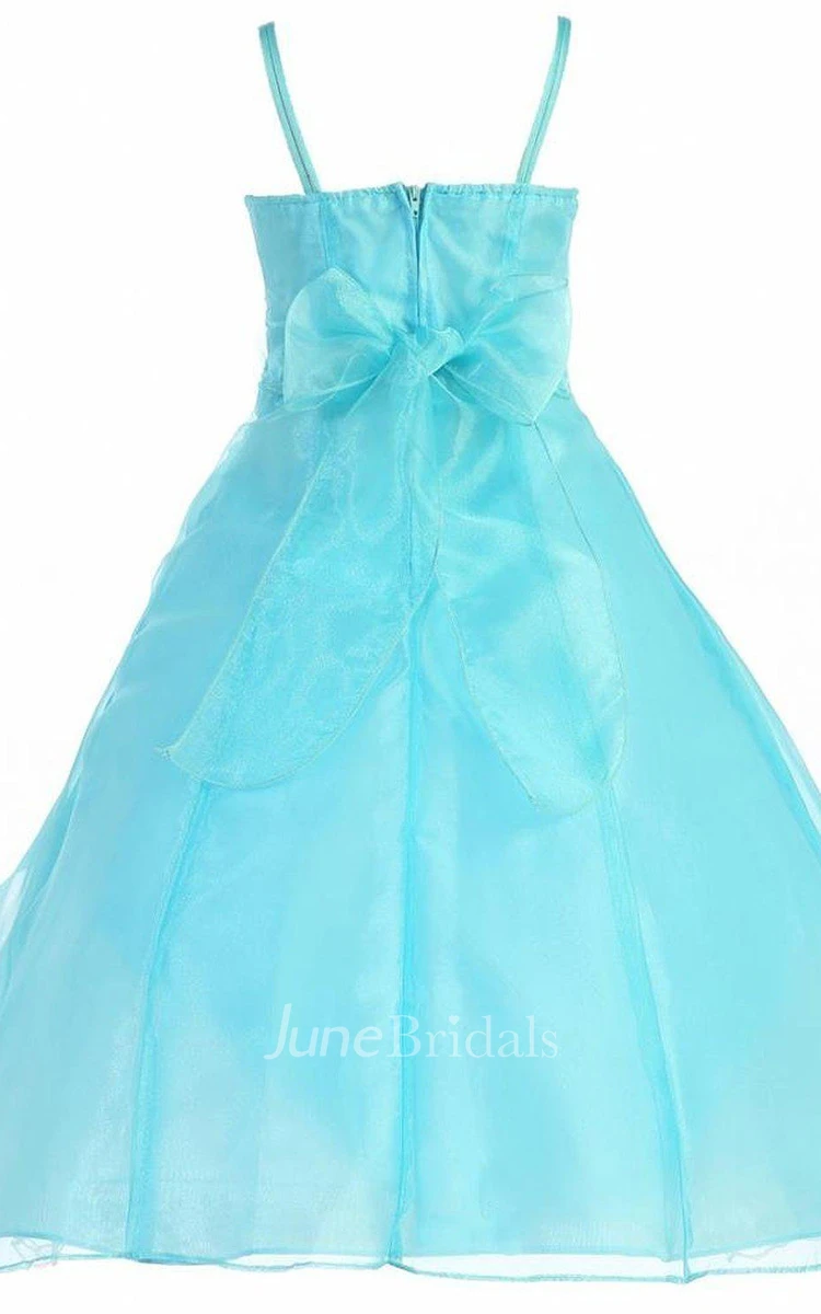 Sleeveless A-line Dress With Flower and Sequins