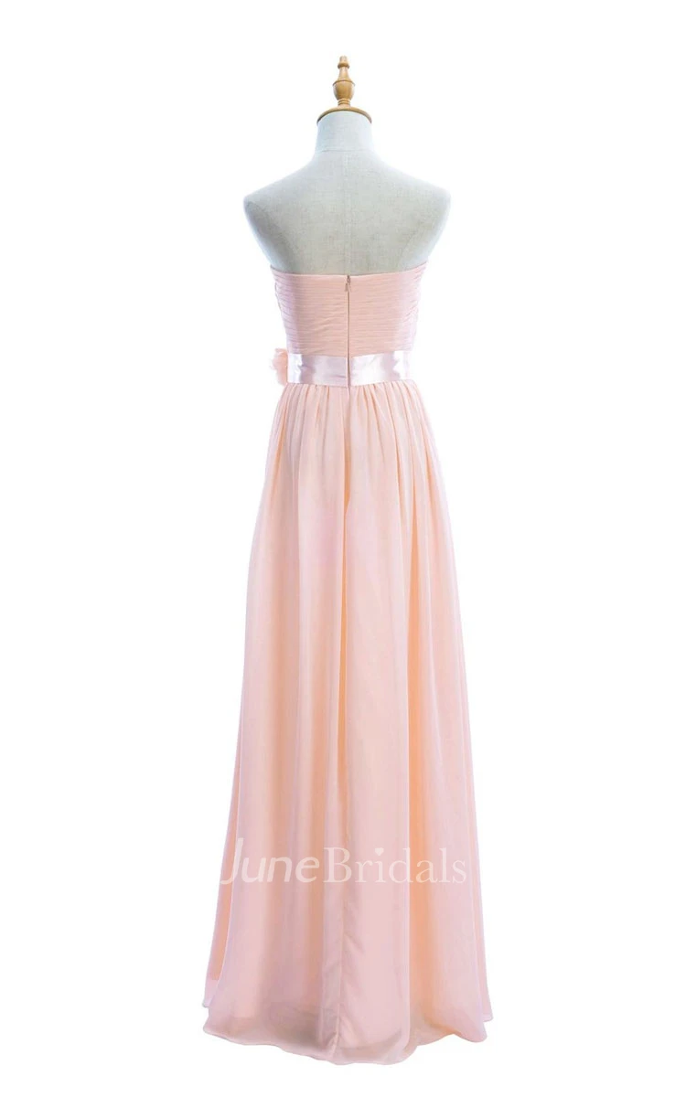 One-shoulder Sweetheart Long Empire Dress With Side Slit