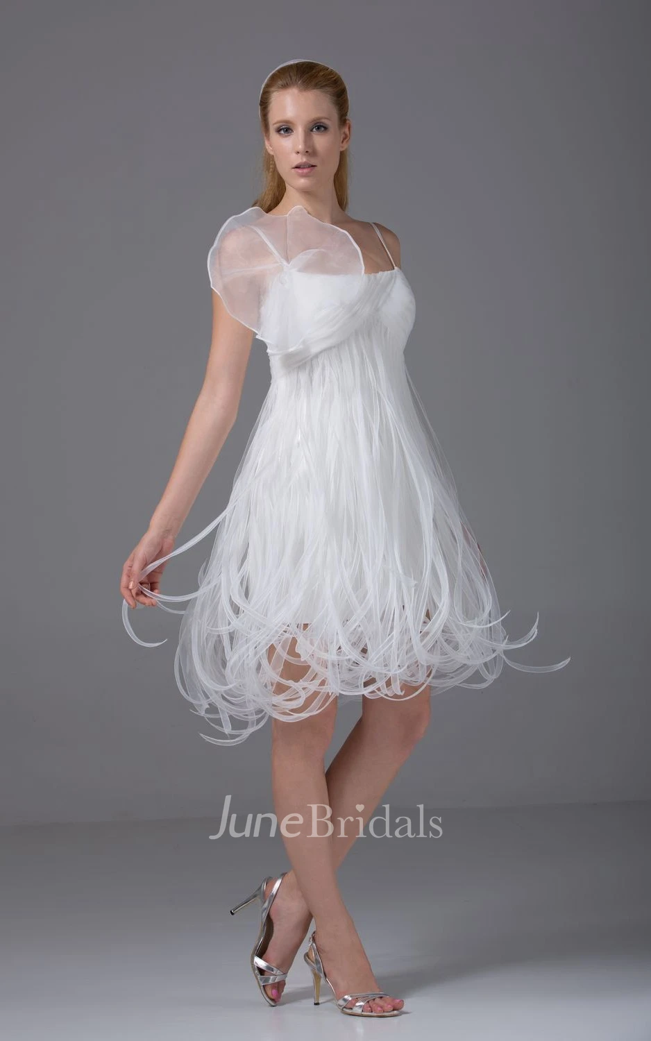 Lovely Spaghetti-Strap Knee-Length Dress With Thread Design
