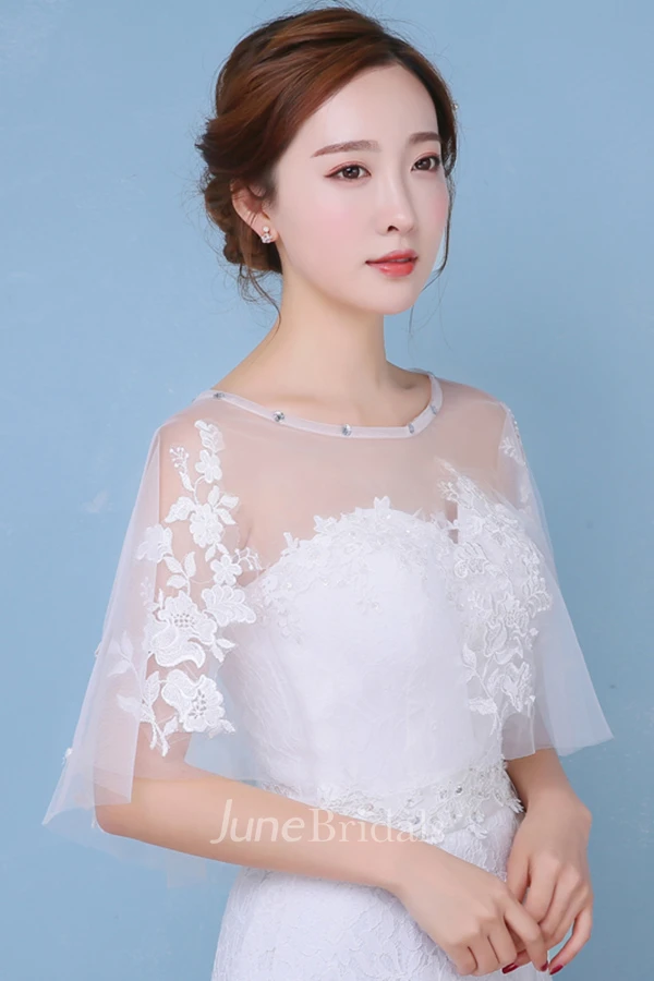 New Sweet Lace Round Neck Cape Shawl