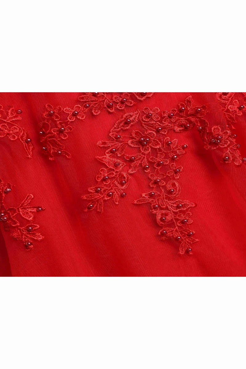 A-Line Scoop Tulle Modest Adorable Knee-length Sleeveless Zipper Illusion Dress with Appliques Sequins